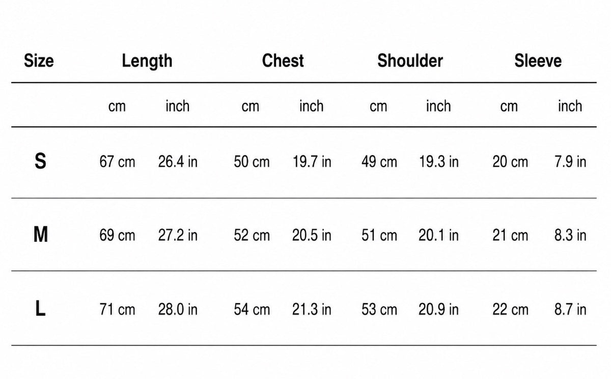 Etre Bizarre size chart